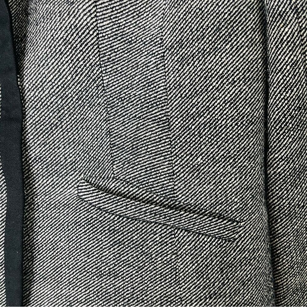 Trina Turk black white silk wool button preppy academia office blazer medium - Picture 4 of 8